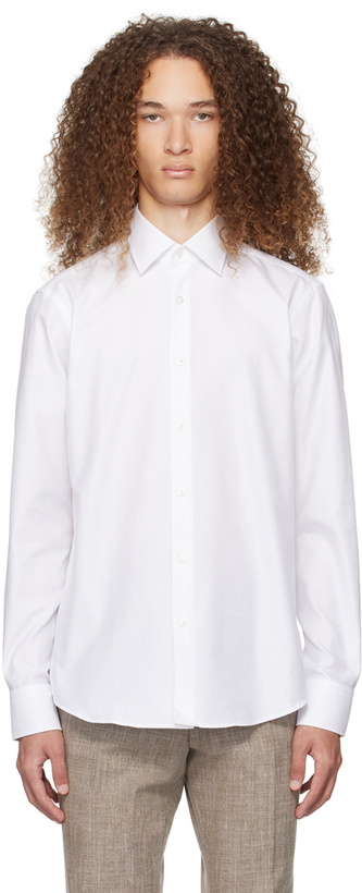 Photo: BOSS White Spread Collar Shirt