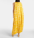 Markarian Caped silk-blend midi dress