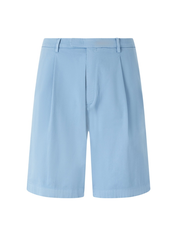 Photo: Boglioli - Straight-Leg Cotton-Blend Shorts - Blue