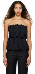 House of Dagmar Black Sculpted Blouse