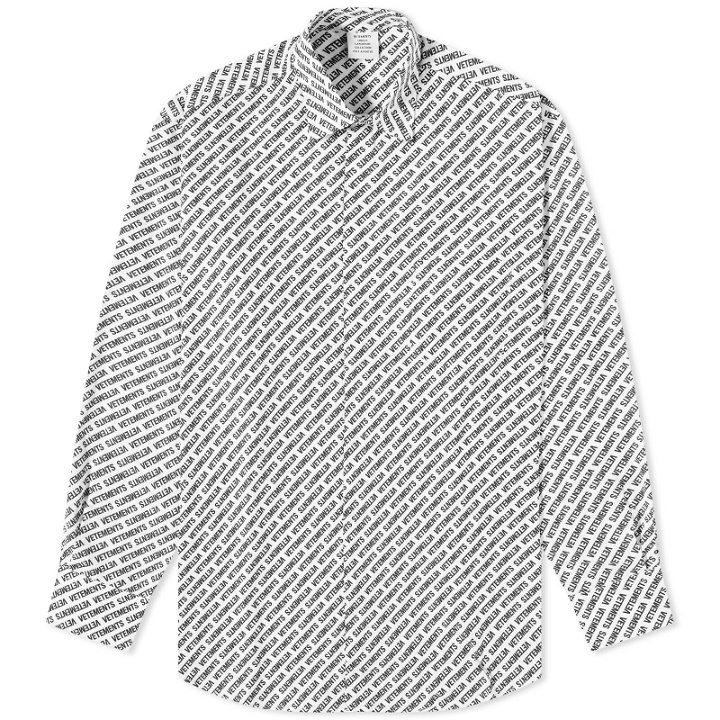 Photo: Vetements Double Monogram Shirt in White/Black