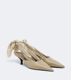 Toteme Scarf leather slingback pumps