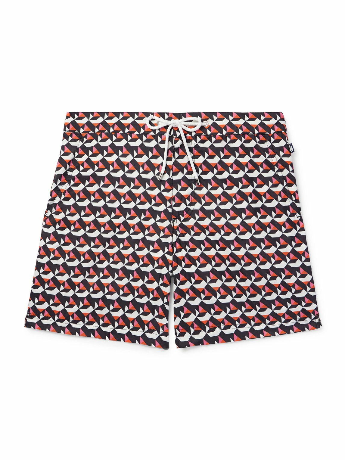 Richard James - Straight-Leg Mid-Length Printed Recycled Swim Shorts - Brown
