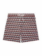 Richard James - Straight-Leg Mid-Length Printed Recycled Swim Shorts - Brown