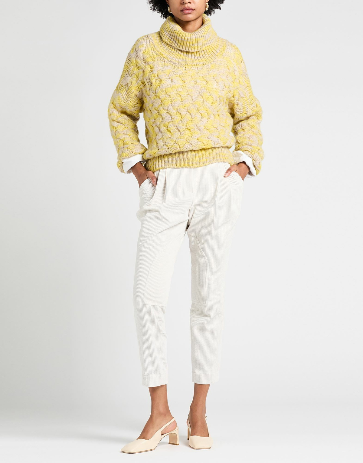 Manila Grace Womens Turtleneck in Yellow
