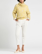 Manila Grace Womens Turtleneck in Yellow