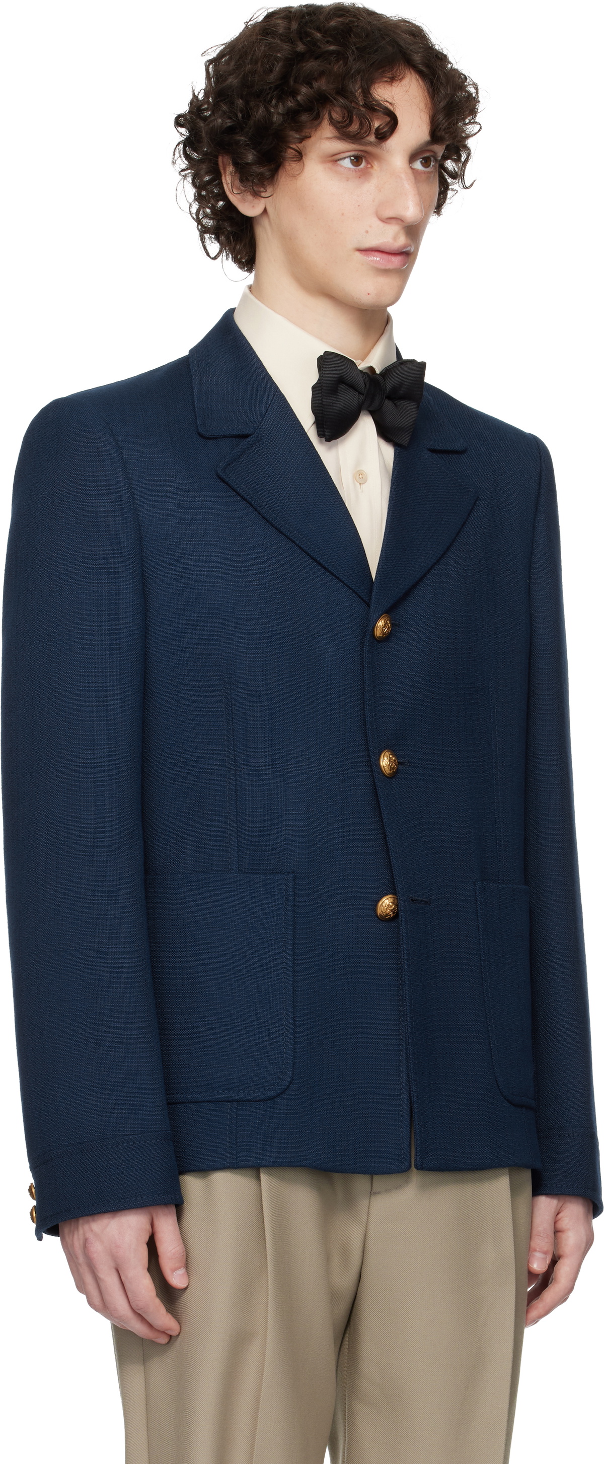 ジャケット VALENTINO NAVY BLUE VISCOSE BLAZER Valentino Navy Viscose Canvas Slim Fit Blazer Valentino