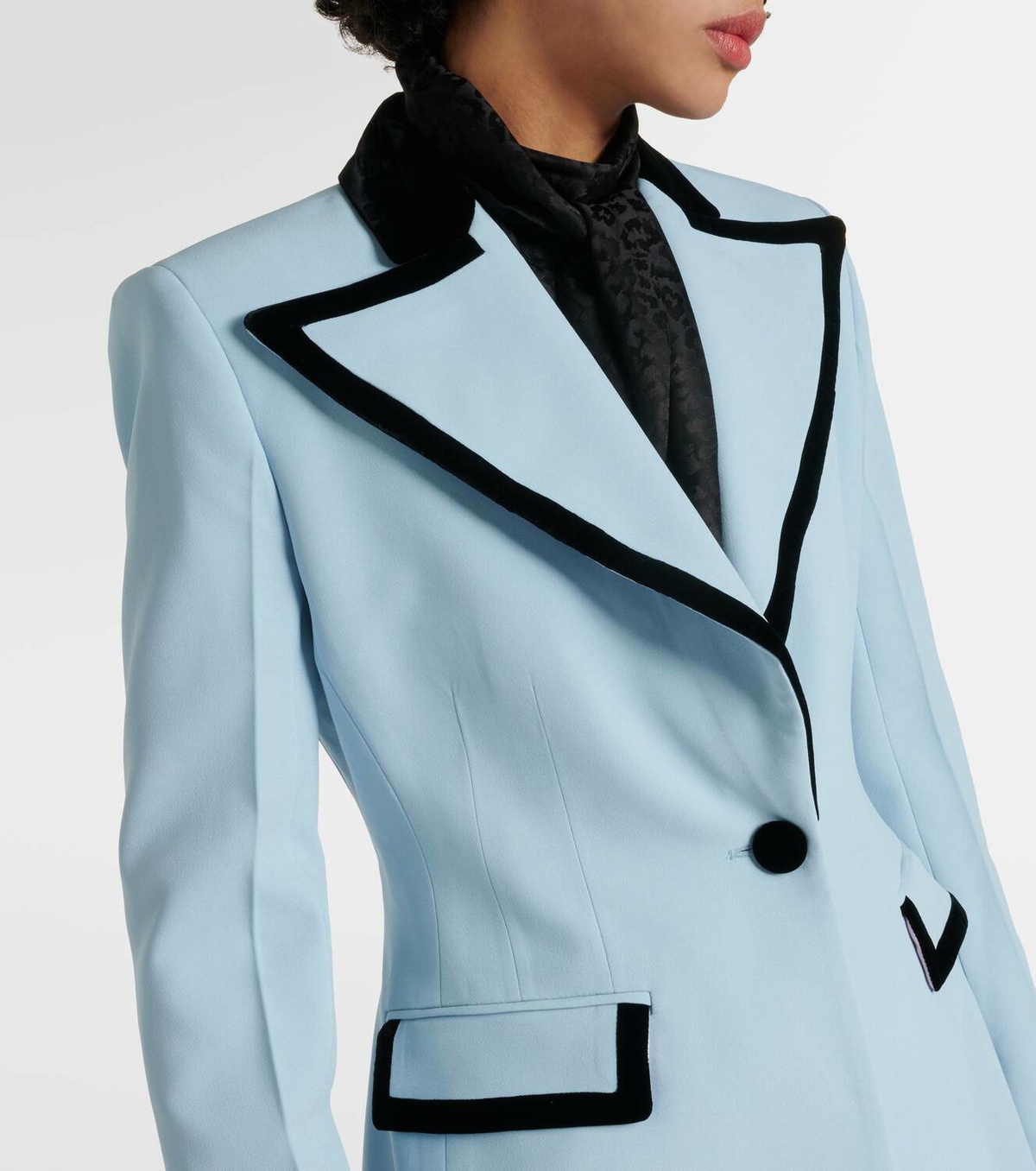 Nina Ricci Single-breasted velvet-trimmed blazer Nina Ricci