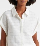 Asceno Andra linen and cotton checked shirt