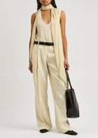 Helmut Lang Scarf Silk Crepe de Chine Tank Cream
