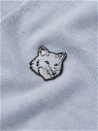 Maison Kitsuné - Slim-Fit Logo-Appliquéd Wool Cardigan - Blue