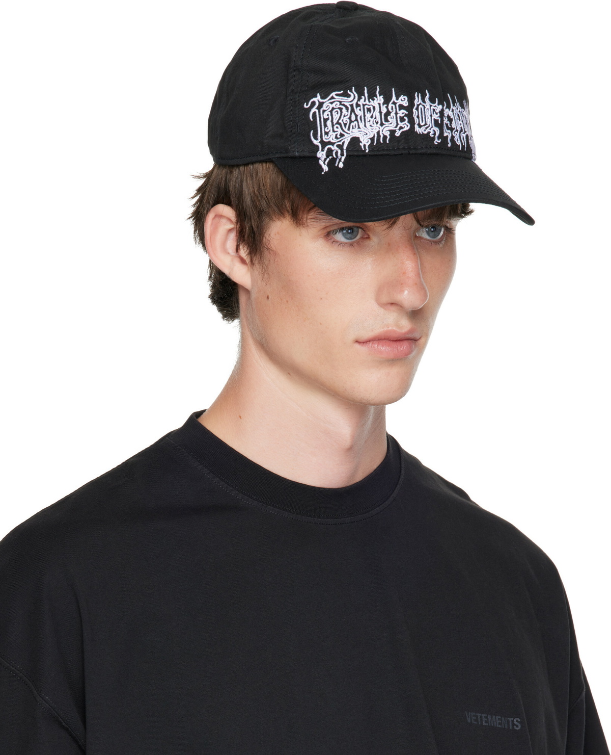 VETEMENTS ブラック　キャップ　クリーニング済 VETEMENTS Black Cradle of Filth Edition Cap Vetements