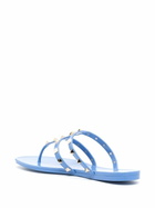 Valentino Garavani Blue Rockstud Rubber Sandals