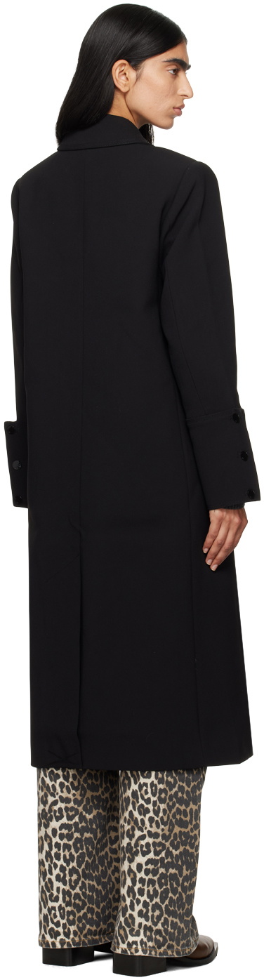 GANNI｜COATS (BLACK BONDED CREPE COAT (F9606 099)) GANNI Black Bonded Crepe Coat GANNI
