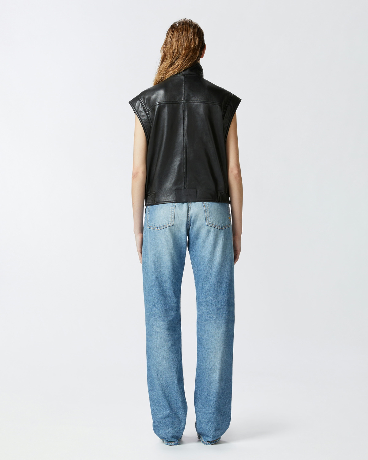 Pinko Nappa Leather Biker Jacket Limo Black