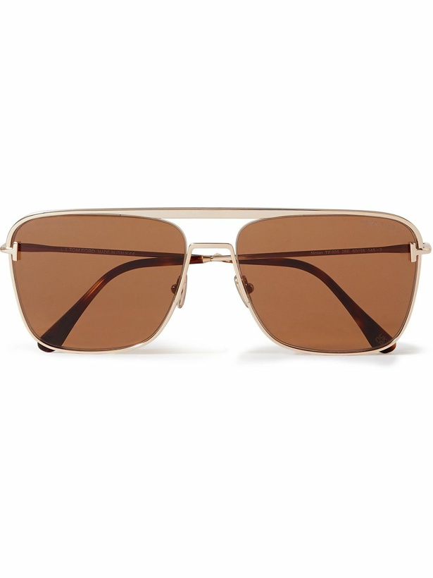 Photo: TOM FORD - Aviator-Style Gold-Tone and Tortoiseshell Acetate Sunglasses