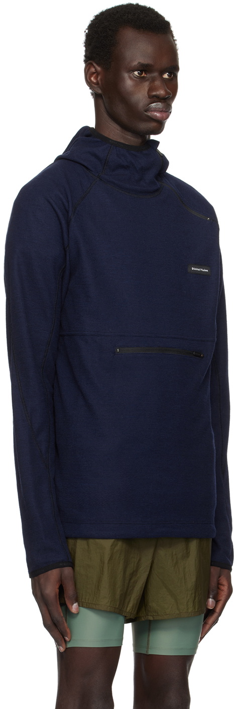 District Vision Navy Hooded Running Midlayer Zip Hoodie