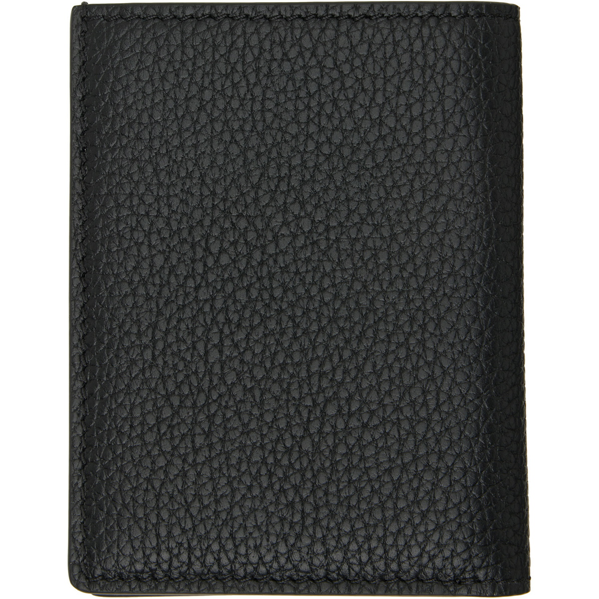 TOM FORD Black Grain Leather Folding Card Holder
