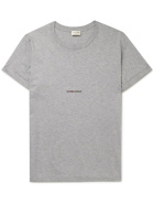 SAINT LAURENT - Slim-Fit Logo-Print Cotton-Jersey T-Shirt - Gray