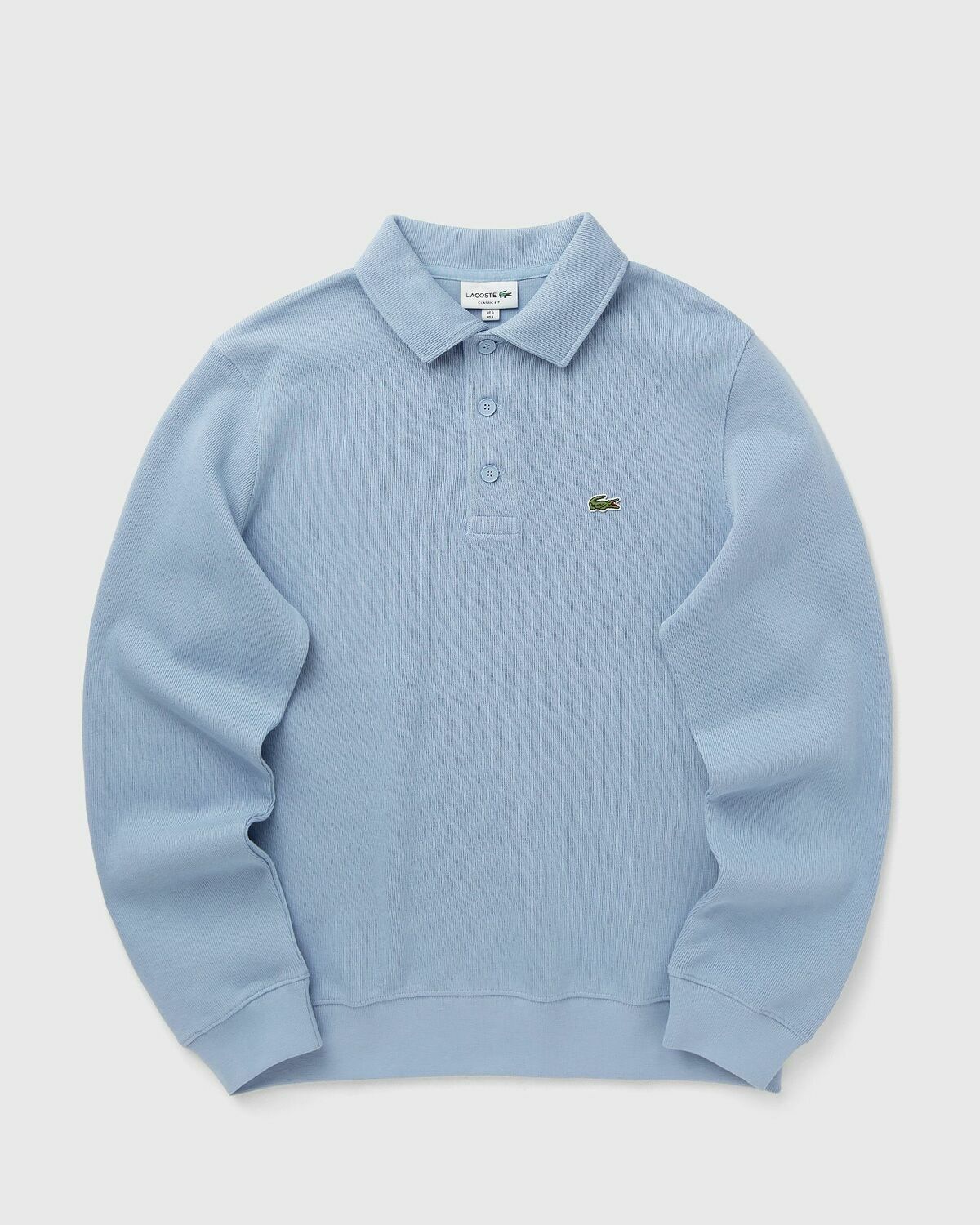 Ribbed Cotton Polo Collar Sweatshirt