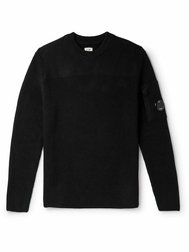 Photo: C.P. Company - Slim-Fit Ribbed Sea Island Cotton Sweater - Black