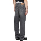 Marine Serre Gray Moon Laser Wash Straight Jeans