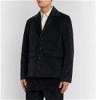 Deveaux - Teal Unstructured Stretch-Cotton Corduroy Suit Jacket - Blue