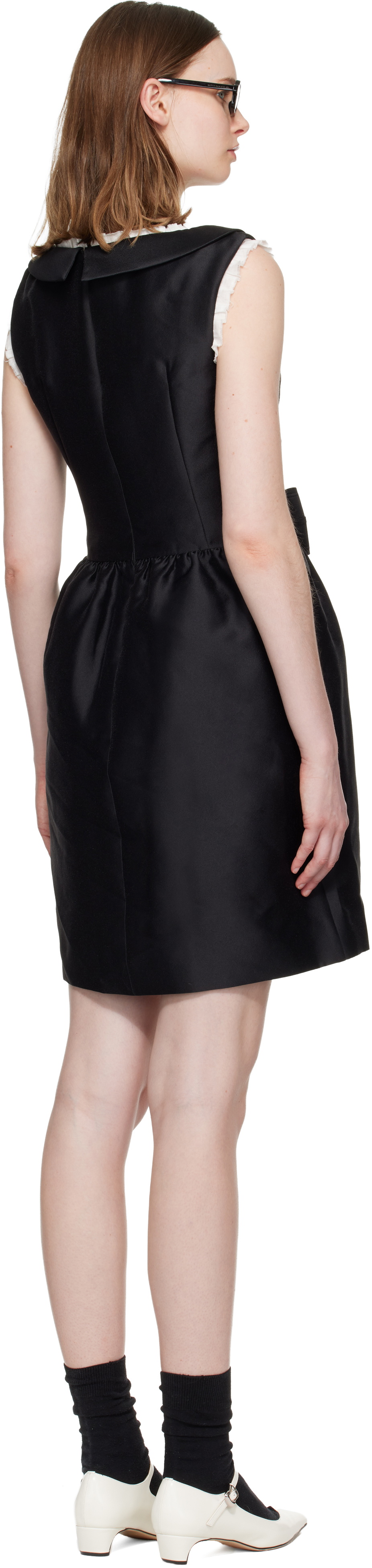 SHUSHU/TONG Black Long Cut-Out Sleeveless Minidress