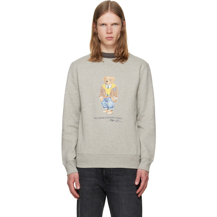 Photo: Polo Ralph Lauren Gray Polo Bear Fleece Sweatshirt