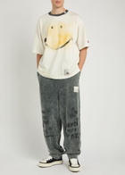 Maison Mihara Yasuhiro Distressed Printed Cotton T-shirt White