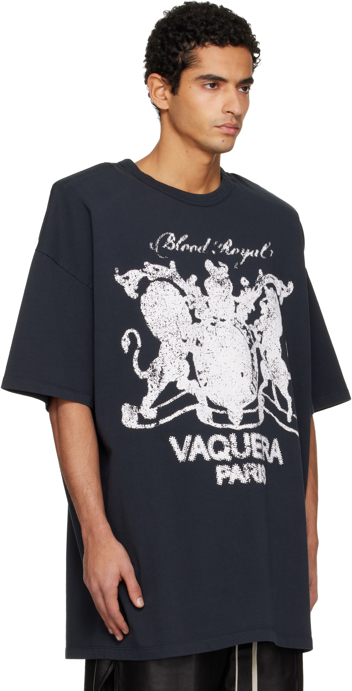 Vaquera ビッグTシャツ VAQUERA Black Padded Shoulder T-shirt Vaquera