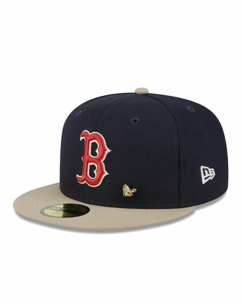 Photo: New Era Boston Red Sox Varsity Pin 59 Fifty Fitted Cap Blue/Beige - Mens - Caps