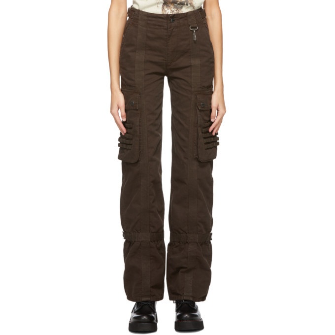 Reese Cooper Brown Canvas Cargo Trousers Reese Cooper