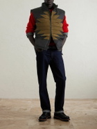 KAPITAL - Zepher Suede-Trimmed Shell Gilet - Black