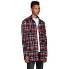 Fear of God Navy and Red Plaid Shirt