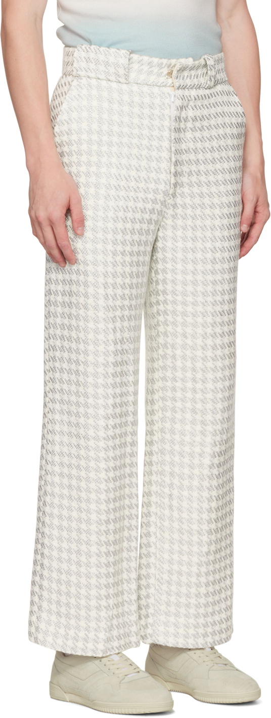 young n sang Gray Houndstooth Trousers