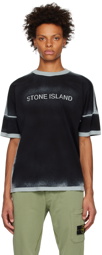Stone Island Navy Spray Painted T-Shirt