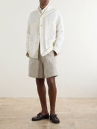 Saman Amel - Brisbane Straight-Leg Linen Drawstring Shorts - Neutrals