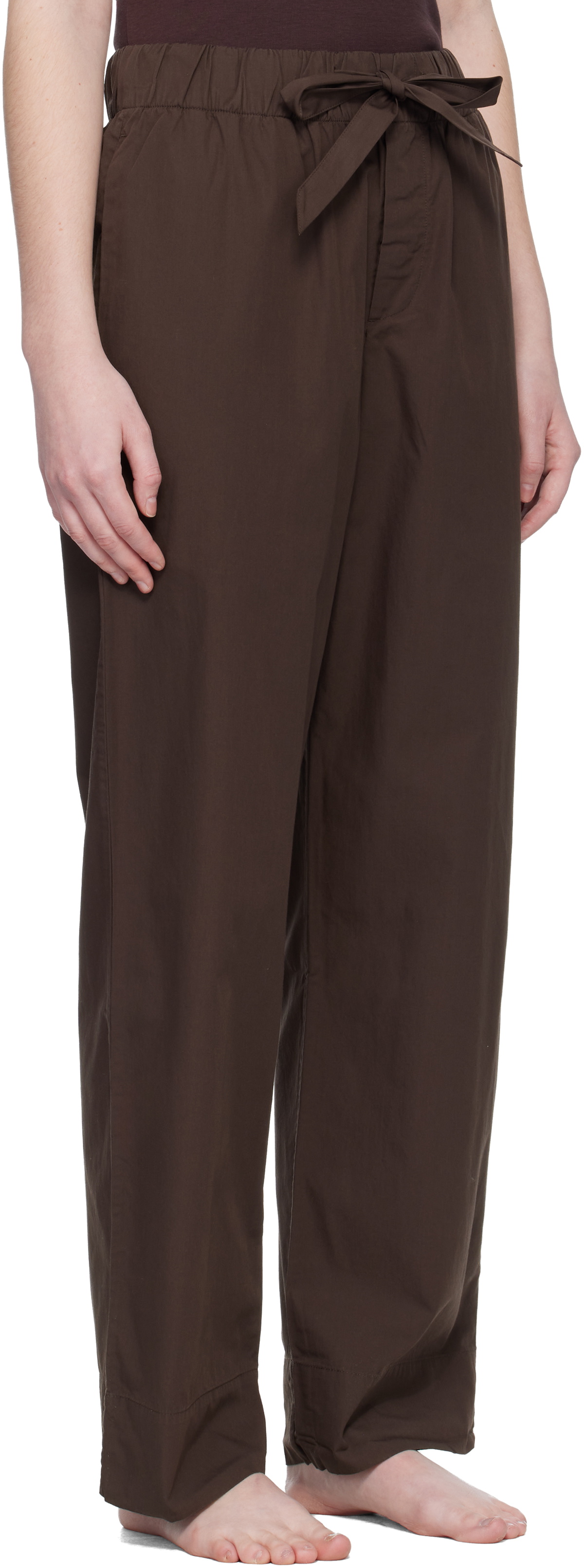 Tekla Brown Poplin Pyjama Pants