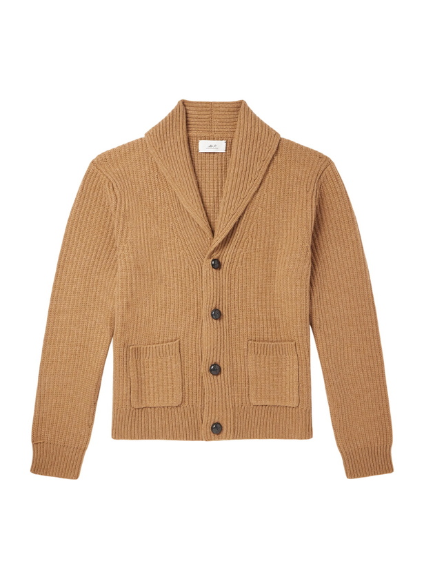Photo: Mr P. - Ribbed Wool and Cashmere-Blend Cardigan - Brown