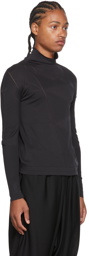 132 5. ISSEY MIYAKE Black Cut-Out Turtleneck