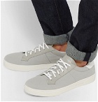 Ermenegildo Zegna - Vulcanizzato Flex Leather-Trimmed Canvas Sneakers - Men - Light gray