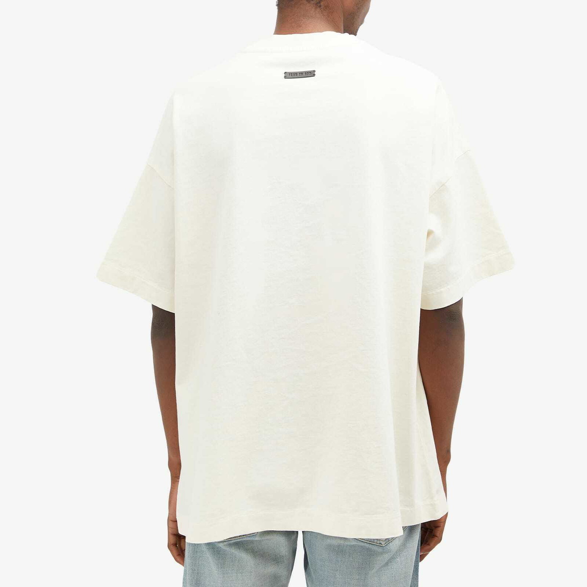 Fear of God Men's Short Sleeve Text Print T-Shirt in Cream
