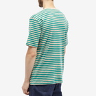 Folk Men's Classic Stripe T-Shirt in Alpine Green/Natural