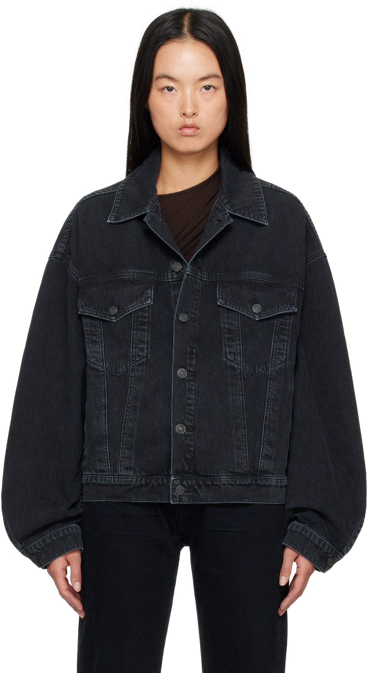 AGOLDE Black Dalton Balloon Denim Jacket AGOLDE