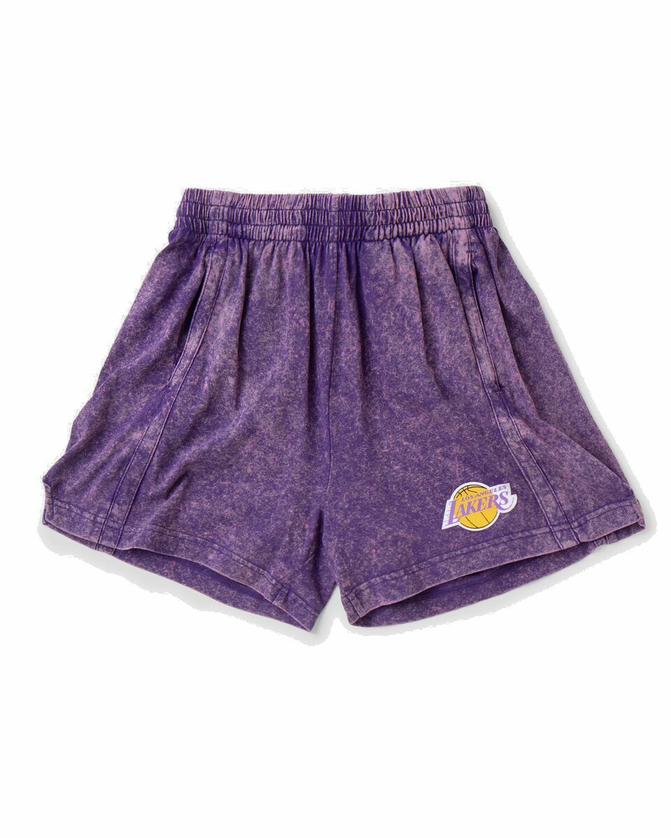 Photo: Mitchell & Ness Wmns La Lakers Acid Wash Short Purple - Womens - Casual Shorts