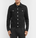 Balmain - Slim-Fit Logo-Embroidered Denim Jacket - Black