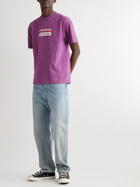 Central Bookings Intl™️ - Logo-Print Cotton-Jersey T-Shirt - Purple