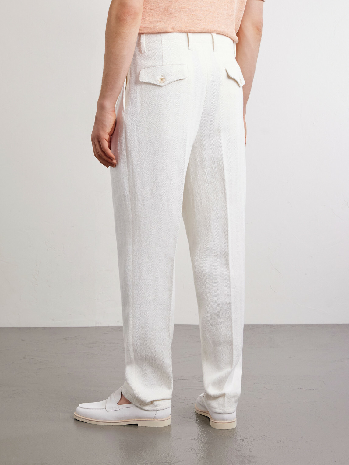 Brunello Cucinelli - Cotton and Linen-Blend Trousers - White