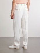Brunello Cucinelli - Cotton and Linen-Blend Trousers - White